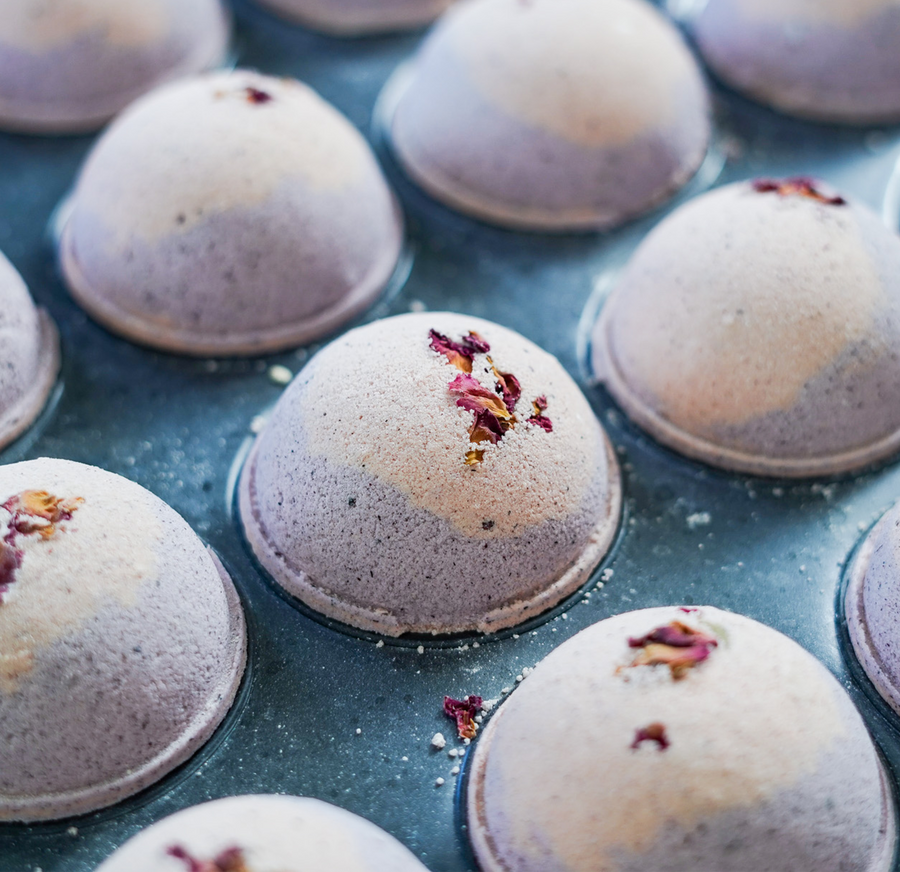 Blackberry Hibiscus Clarifying Goat Milk Bath Bomb