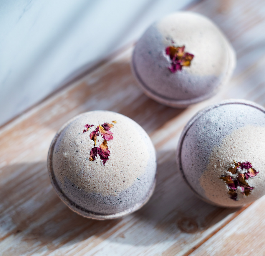 Blackberry Hibiscus Clarifying Goat Milk Bath Bomb