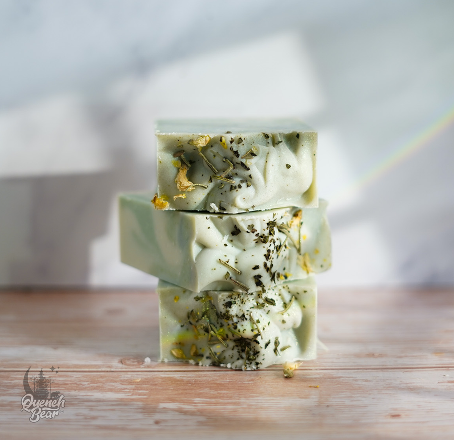 Rosemary Mint Botanical Soap | rosemary + peppermint + spirullina